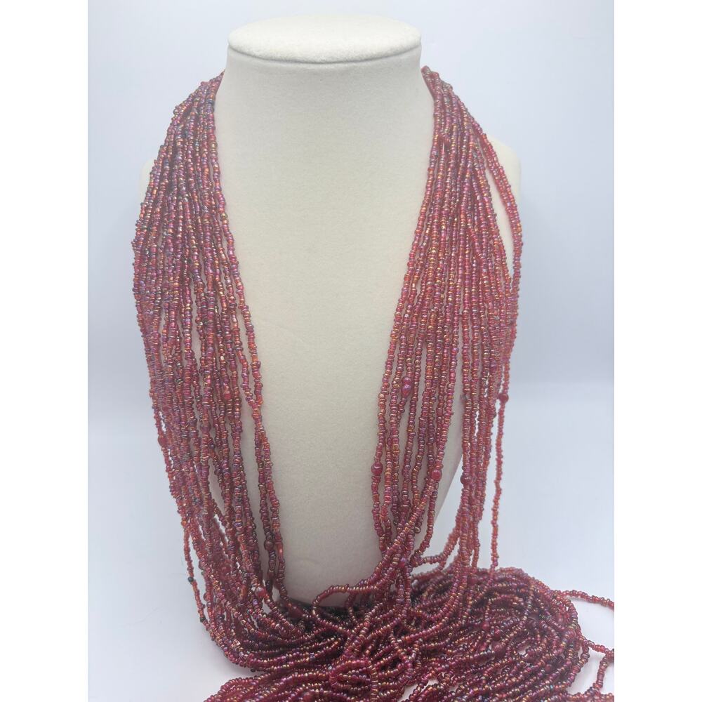 Beautiful Seed Bead Torsade in Hues of Red
